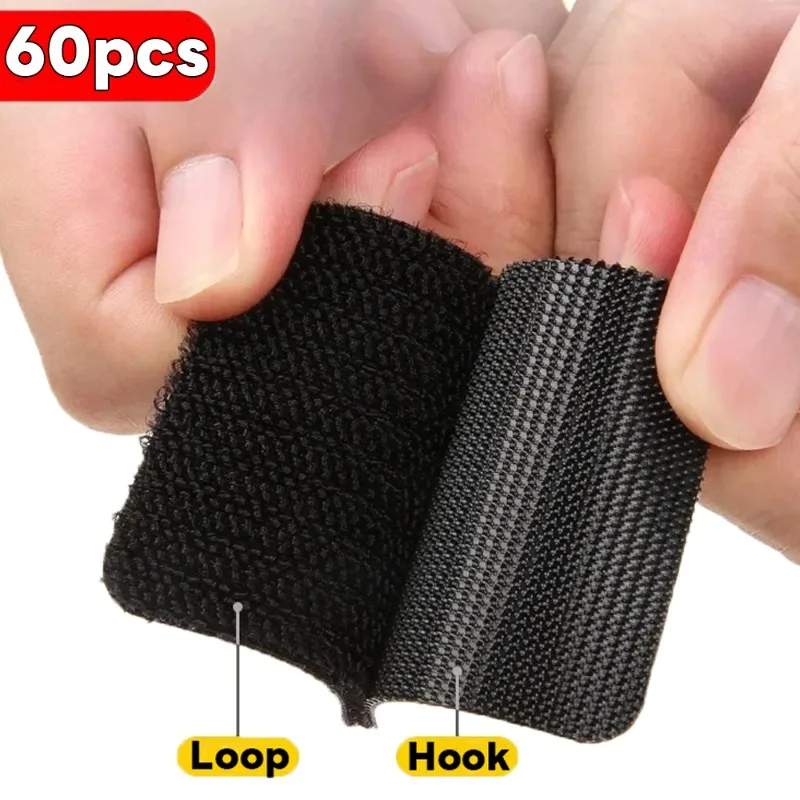 

60/2Pcs Car Carpet Fixing Stickers Fastener Double Sided Self-Adhesive Carpet Fixed Patches Floor Foot Mats Anti Skid Grip Tapes