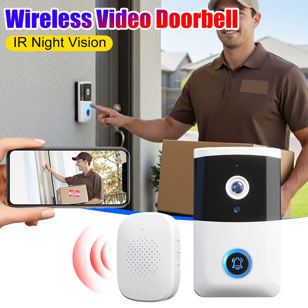 

WiFi Wireless Video Doorbell IR Night Vision Doorbell Camera Smart Door Bell for Home Security Alarm System Video Doorbell