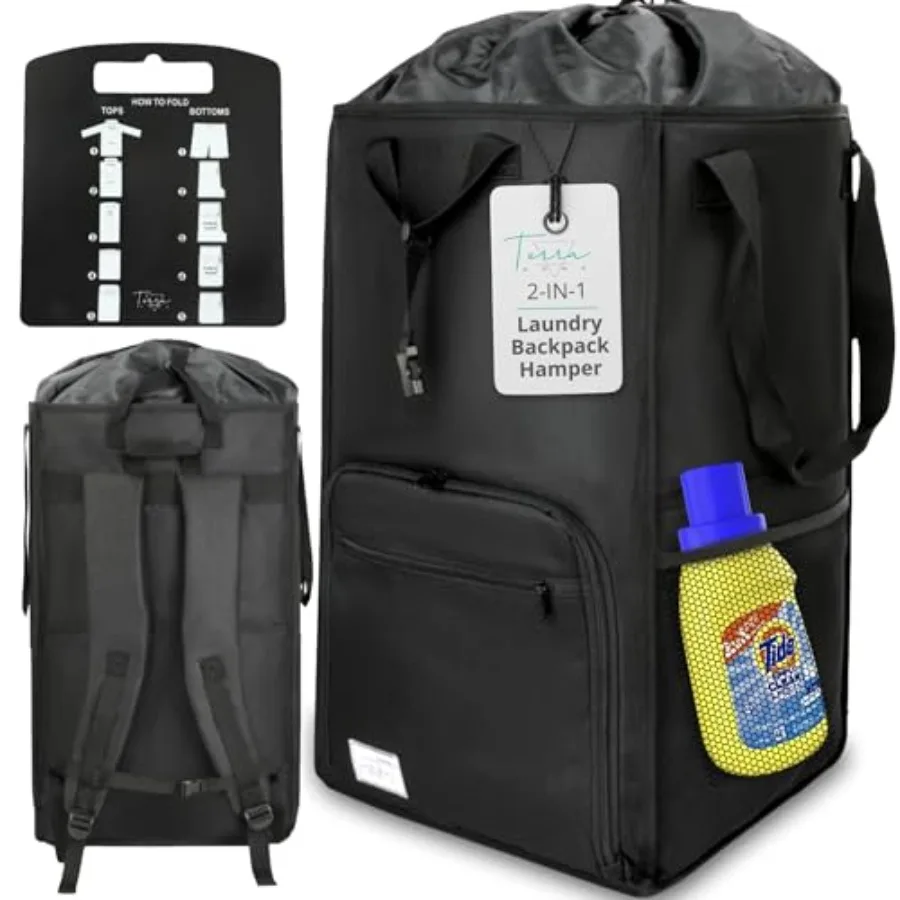 

Рюкзак для стирки College Essentials Travel Size - портативный, прочный, складной - сумка для белья с карманами для студенческих общежитий - Extra