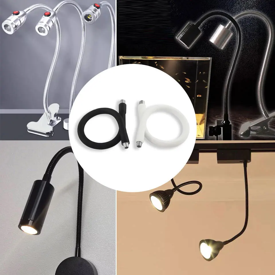 Imagem -05 - Led Gooseneck Mangueira Direção Universal Posicionamento Tubo Oco com Jaqueta de Silicone Acessórios de Iluminação Preto e Branco Diâmetro mm