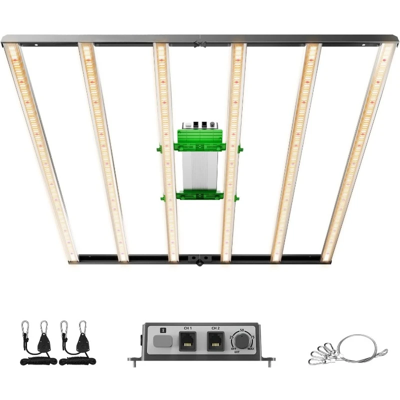 Foldable LED Grow Light 5x5ft 730Watt, Full Spectrum Grow Light Bar Commercial Plant Growing Lamp for Vertical Farming