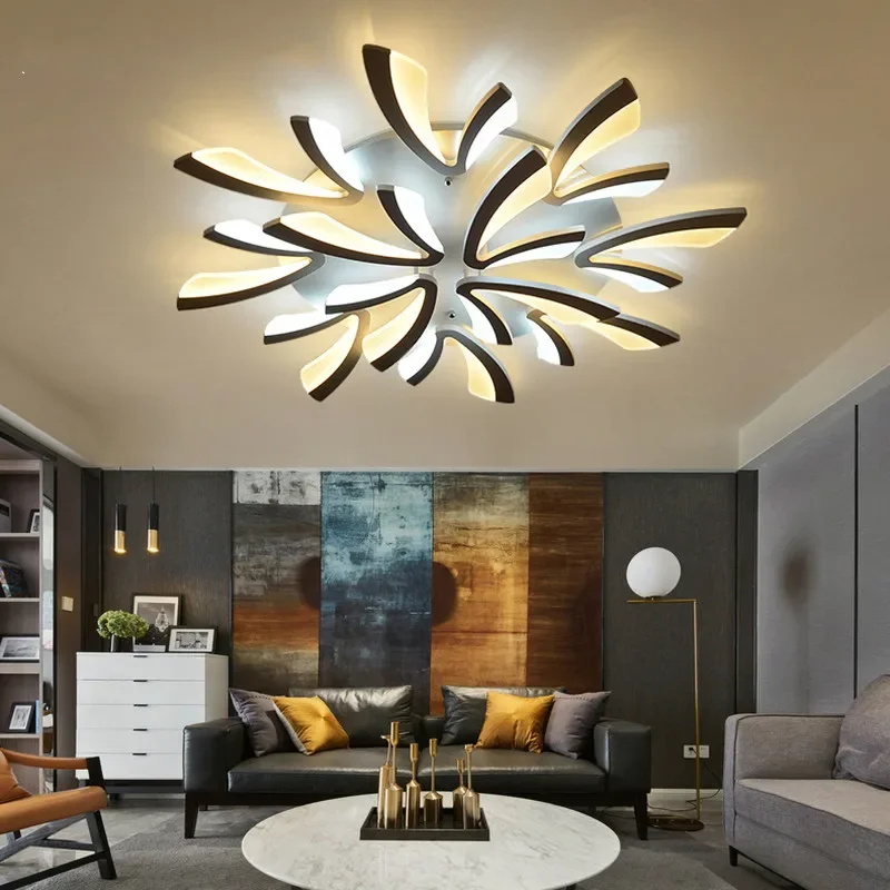 Tree Branch Acrylic Thick Modern LED Ceiling Lights for Kitchen Living Room Bedroom Home Lustre Lamp Fixtures Diammable Control