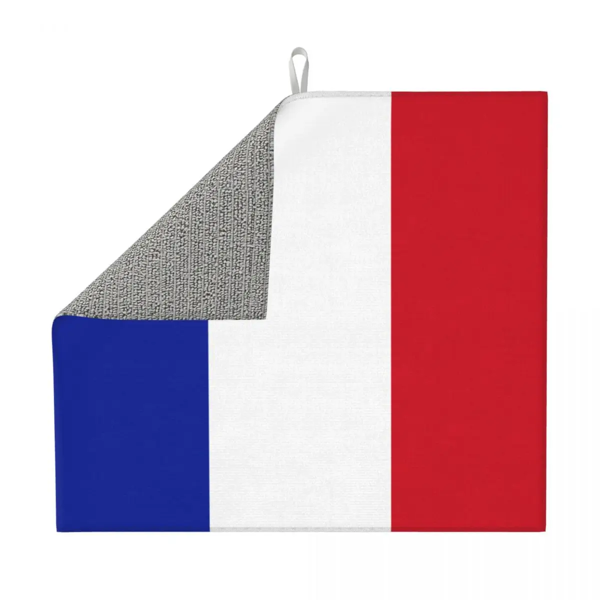 Custom Flag Of France Dish Drying Mat for Kitchen Quick Dry Absorbent French Proud Microfiber Dishes Drainer Pad