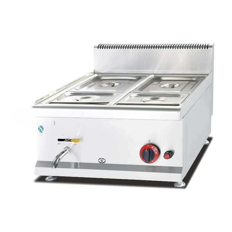 Gas countertop Bain & Marie stainless steel 304 making soup equipment 4 pots restaurant CE certificate