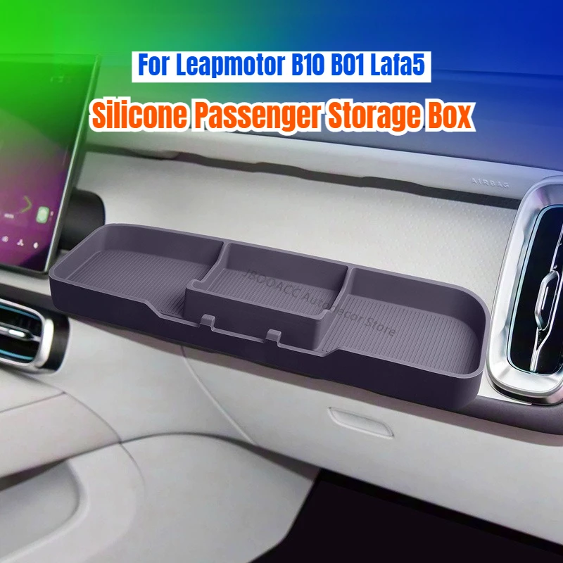 

For Leapmotor B10 B01 Lafa5 Passenger Storage Box Hole Design Desk Board Expansion Organizer Silicone Case Electric Car Stowing