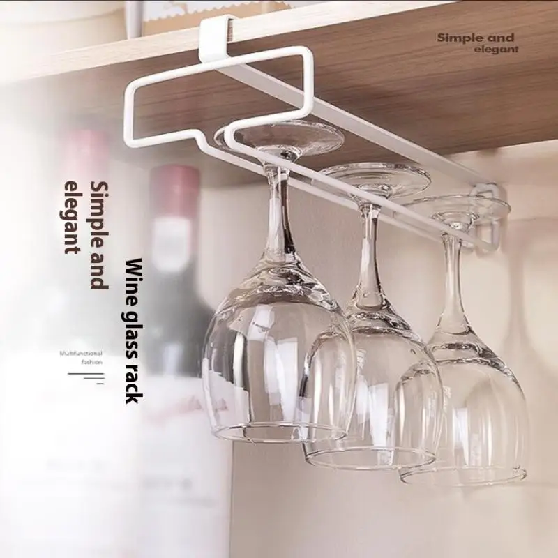 No Drilling Metal Wine Glass Holder - Stemware Rack For Under Cabinet Storage Kitchen Organization Kitchen/Bar Storage Supplies view 6