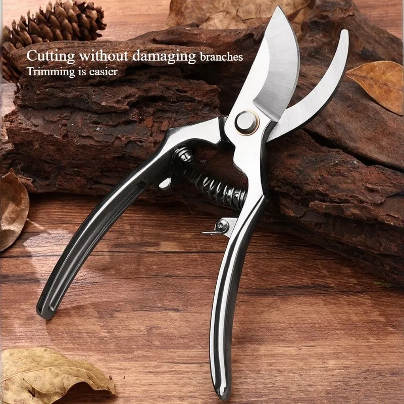 Stainless Steel Pruning Shears Portable Spring Ball Joint Shear Potted Plant Bonsai Branch Pruning Scissors Garden Hand Tools
