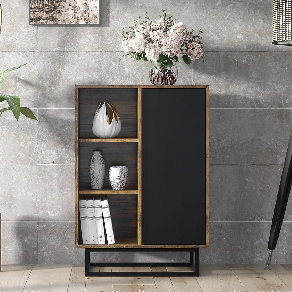 L Board Bookshelf Tvstand Sideboard Furniture Set For Foraccept Customization Factory Durable Black OEM/ODM Service E1/P1