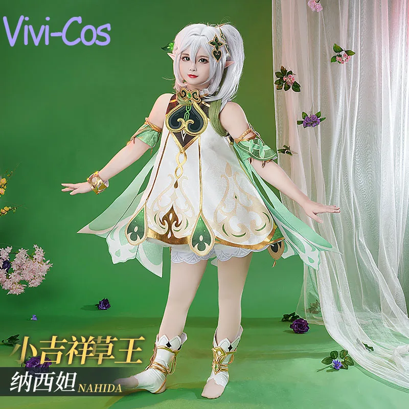 Vivi-Cos Game Genshin Impact Nahida Cosplay Costumes Cute Sweet Dress Lovely Uniform Halloween Role Play New S-XL