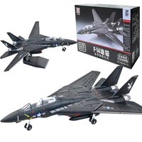 1:72 Creative Military Series Building Blocks New Black F14 Panda Multi Purpose Supersonic Fighter Model Toys For Kids Xmas Gift