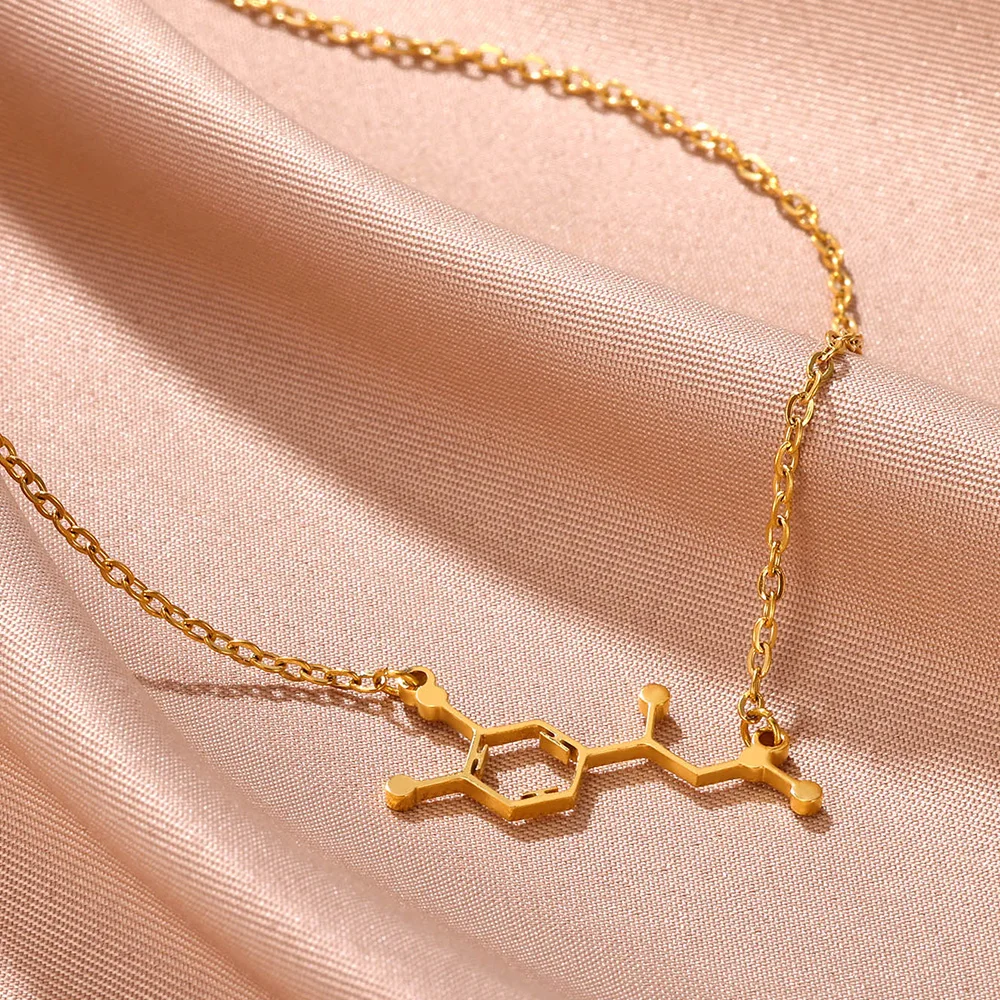 Stainless Steel Necklace For Women Men Gold Color Pendant Simple Style Fashion Dopamine Chemical Geometry Jewelry Accessories