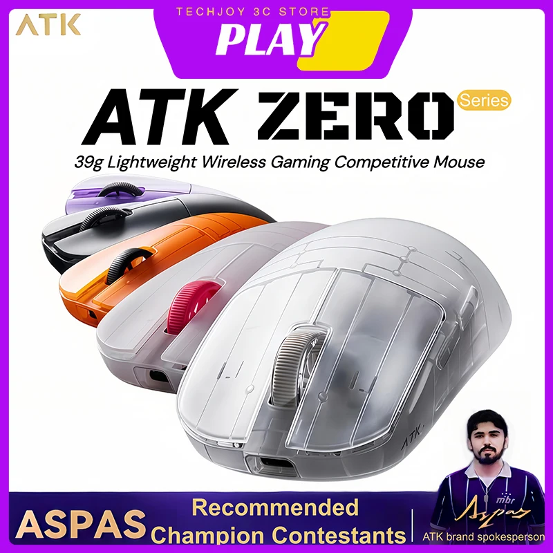 

Беспроводная мышь ATK ZERO Mist Transparent Nordic 54H20 3950Ultra, 39 г, легкая, эргономичная, для гейминга, аксессуары для ПК, Valorant