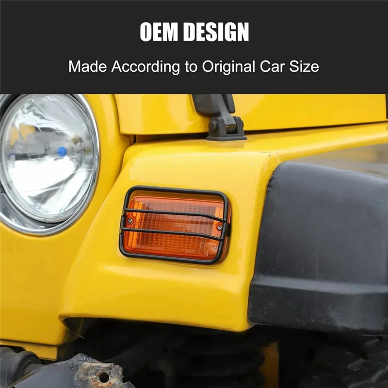 

Car Front Turn Signal Light Guards Cover For Jeep Wrangler TJ 1997-2006 Side Eyebrow Lights Guards Accessories