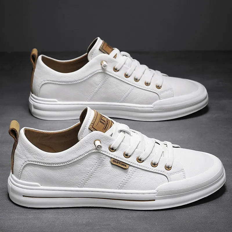 

Men's leather shoes 2026 Spring and Autumn men's casual men's shoes breathable shoes men's single shoes versatile board shoes