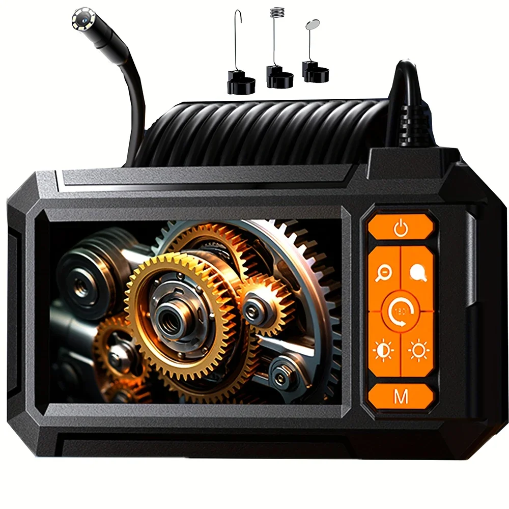 كاميرا المنظار الصناعي 4.3 بوصة IPS شاشة 8 مللي متر HD1080P IP67 مقاوم للماء 8 مصباح ليد التفتيش Borescope لإصلاح الأنابيب السيارات