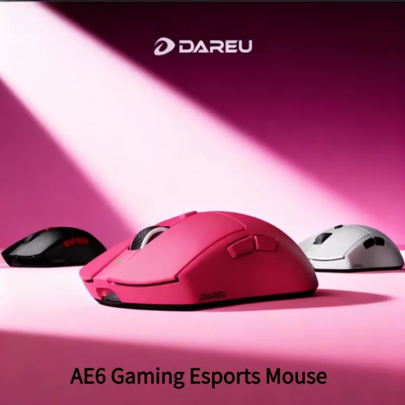 DAREU AE6 3-Mode Esports Gaming Mouse PAW3950 Dual 8K Keel Framework KBS light Silky Touch CSGO و VALORANT Esports game هدية