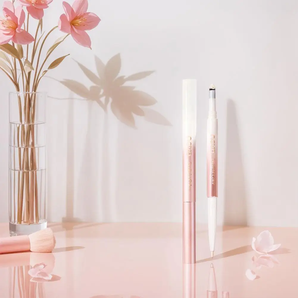 Dwugłowy pisak do efektu leżącego jedwabnika, oczy efektu leżącego jedwabnika, rozświetlacz do powiek, cienki puder, odporny na pot, długotrwały, intensywny kolor.