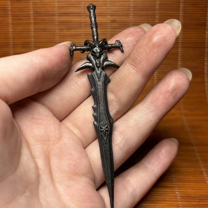 Black Brass Sheep Head Sword Lich King Metal Model Ornament