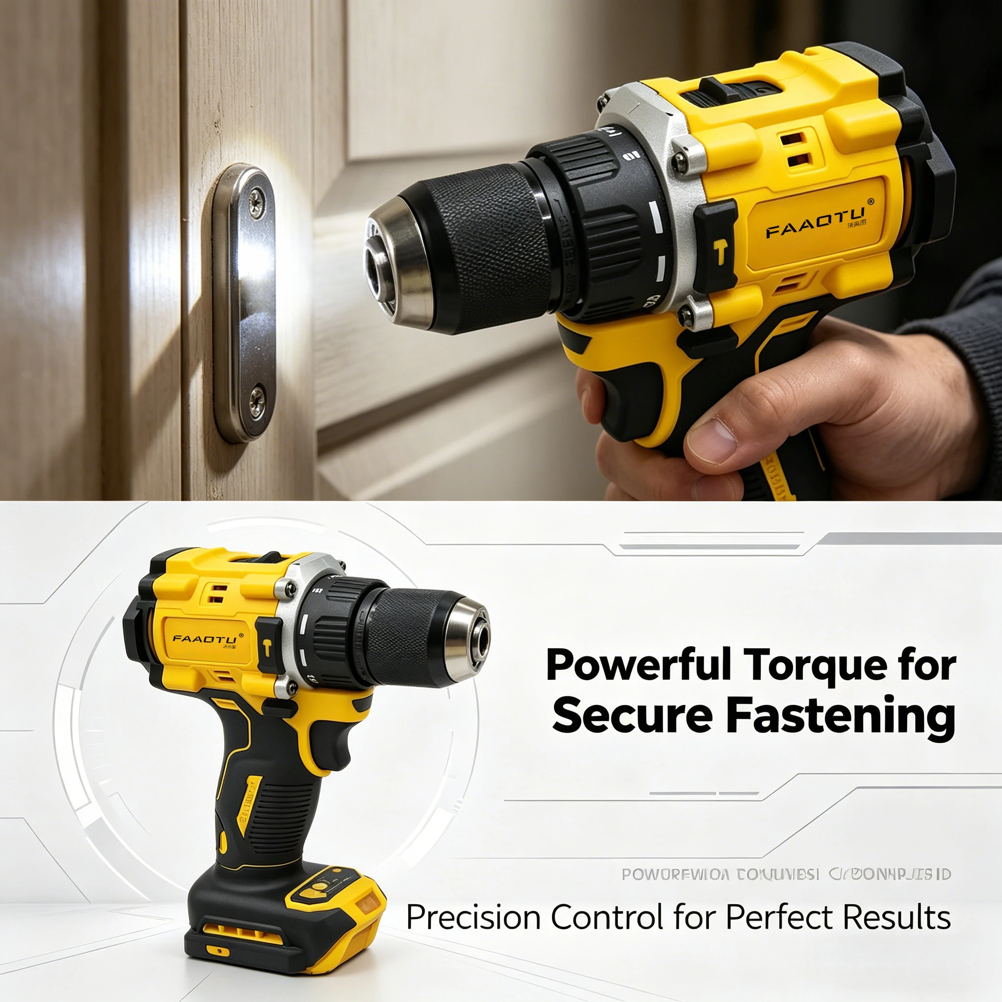 FAAOTU DCD805 20V Brushless Cordless Impact Drill Electric Screwdriver MultiFunction Hand Drill Tool Suitable for DW Battery view 6