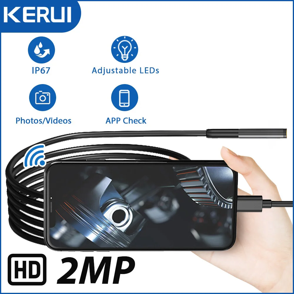 1080P Dual / Single Lens Hard Cable Mini Endoscope WiFi Waterproof Endoscope Inspection For Android IOS Car Sewer