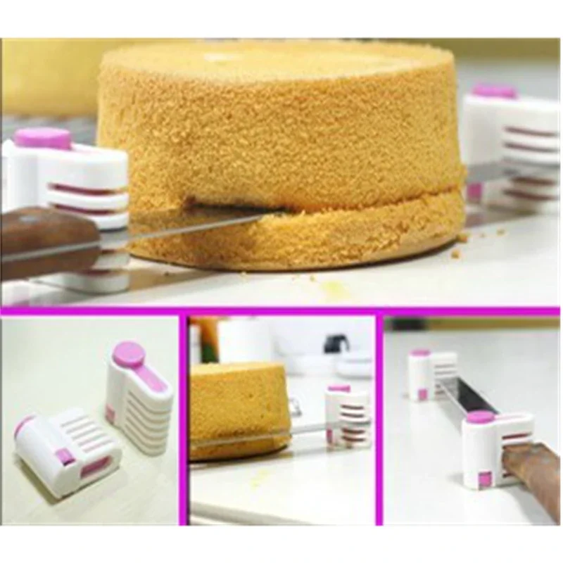 2PCS Bread Slicer to fix Cake Knife Food Grade Plastic 5 Layers Separator for Toast Slicer Cake Decorating Tools