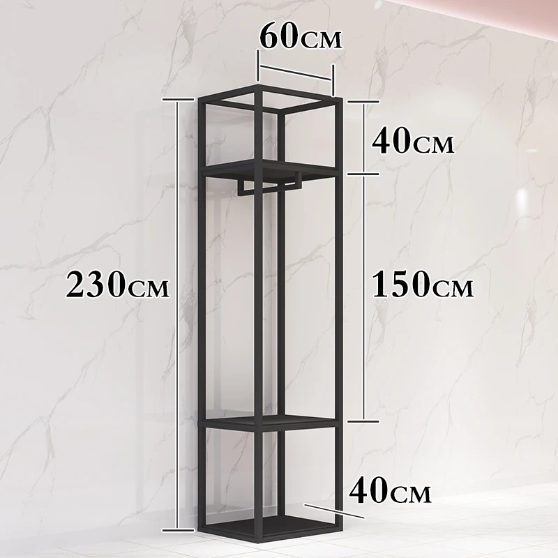 customized.Black Clothing Rack High End Boutique Display Rack with stainless steel Garment Hanging Rack Garment Store