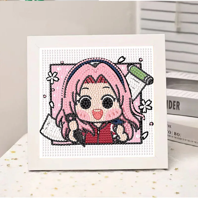 مينيسو و ناروتو الكرتون كريستال الماس اللوحة المواد حزمة هدية عيد ميلاد 5D اليدوية DIY Kawaii سطح المكتب الديكور اللوحة