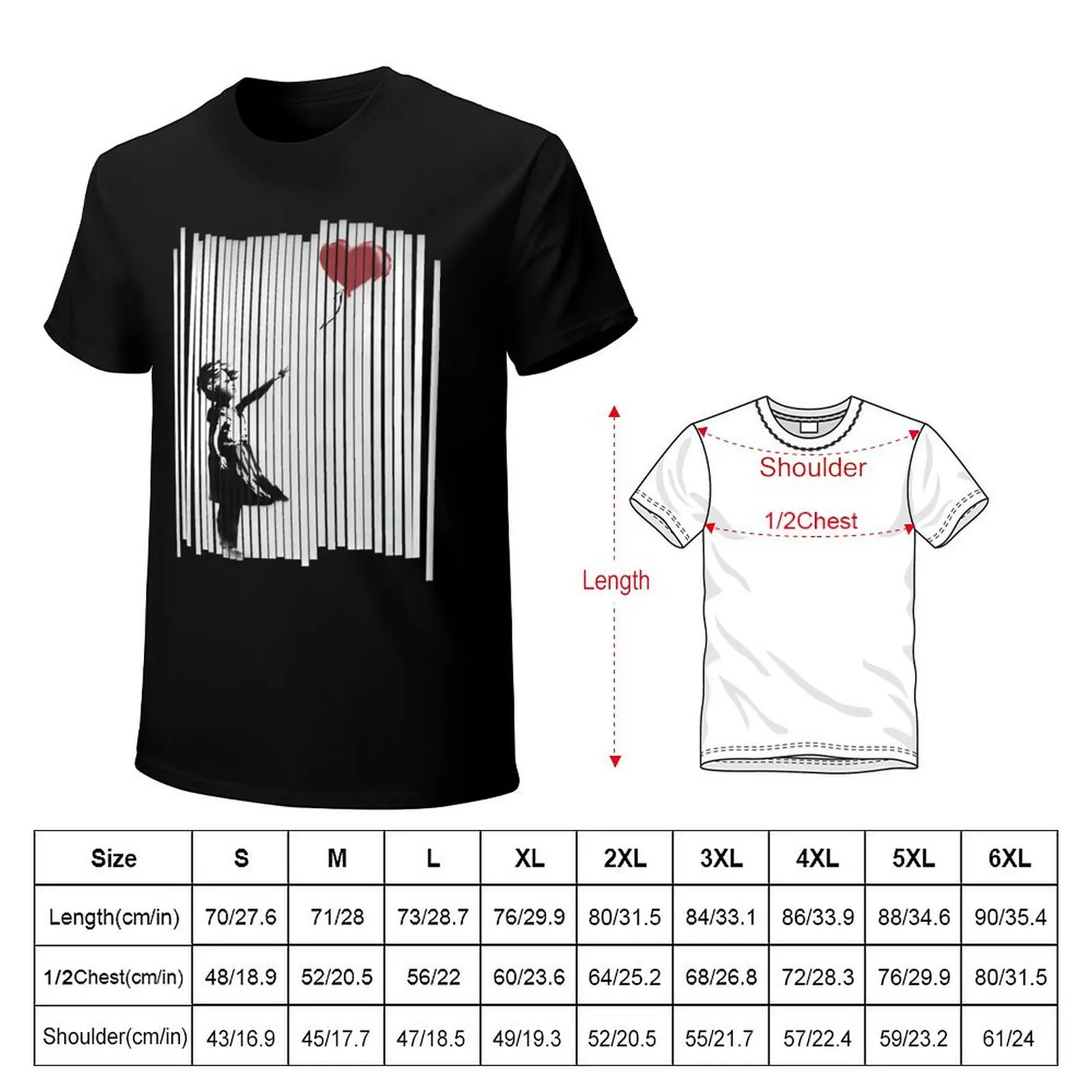Hey I Fixed It Banksy Shredded Balloon Girl T-Shirt Relaxed Fit Casual Short Sleeve Top