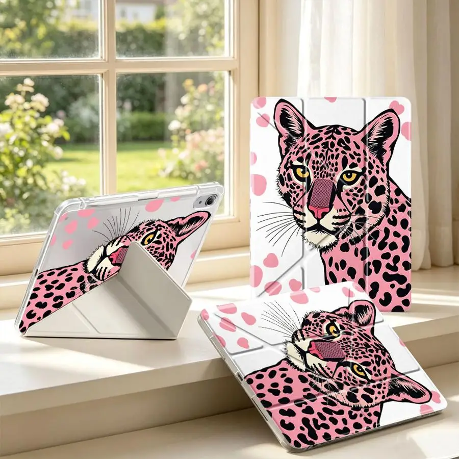 Tablet Case For Samsung Galaxy Tab S7 FE S9 Plus A11 A9 Plus S10 Lite S8 A8 With Pen Slot Cover Pink Panther