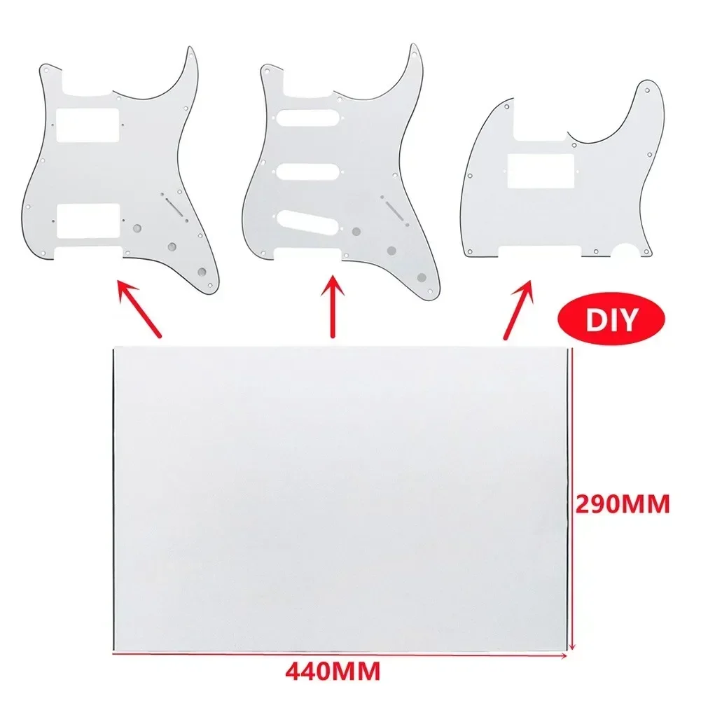 Blank Pickguard Sheet DIY Electric Guitar Scratchplate Material 44 X 29cm 3 Ply With Protective Film Blank Pickguard Guitar Part