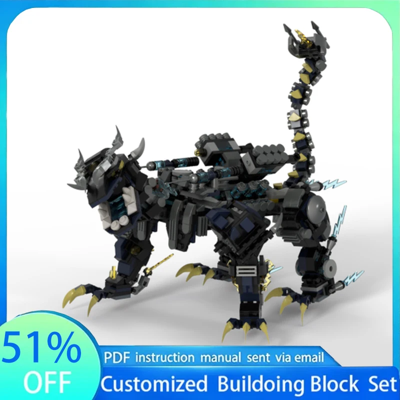 1048PCS Lightning Dragon MOC Model Building Blocks Fantasy Creature DIY Assembly Toy Creative Education Collection Display Gifts