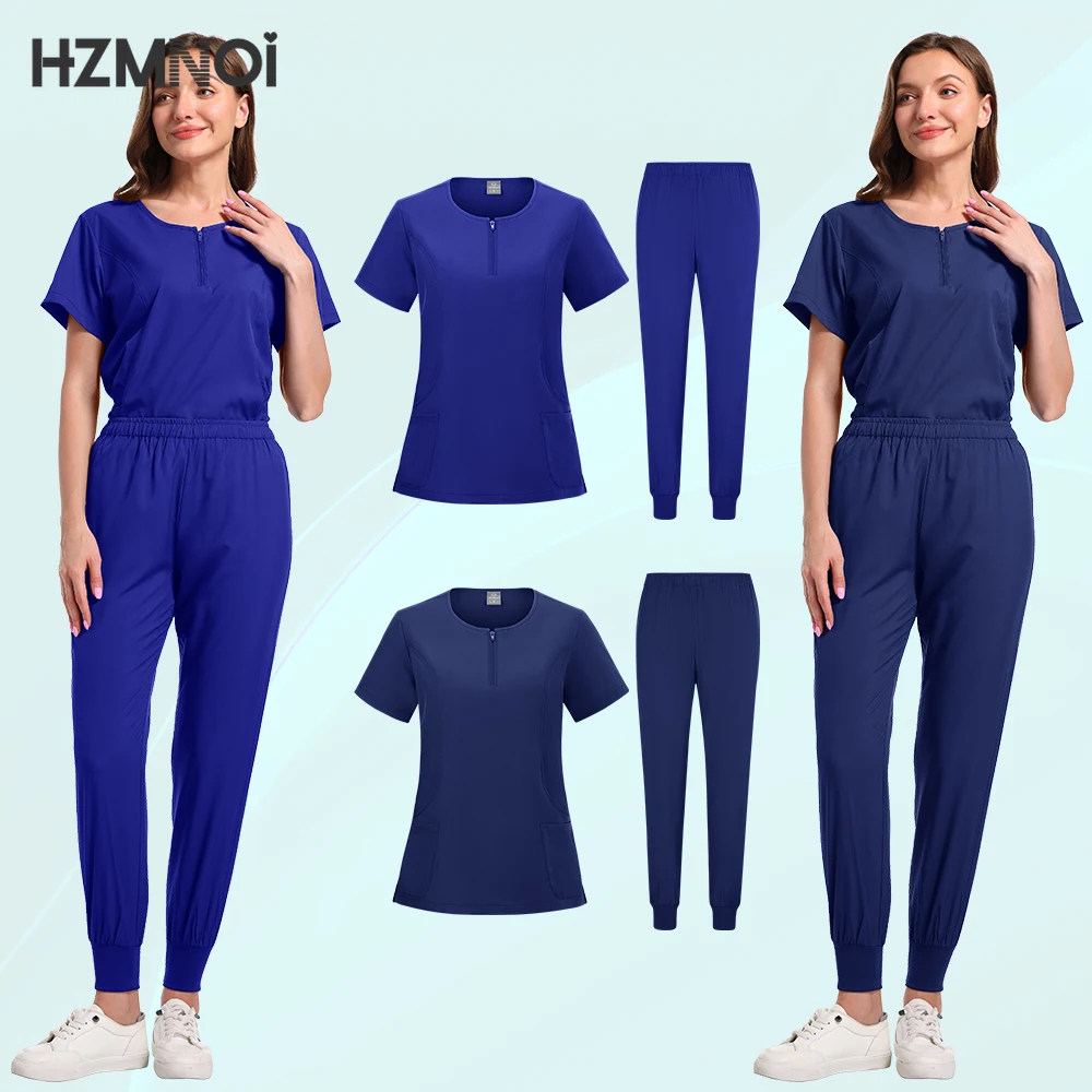 

Medical Uniform Elastic Scrub Set Hospital Surgical Scrubs Tops Pants Nurse Nursing Workwear Doctors Clothes Medical Accessories