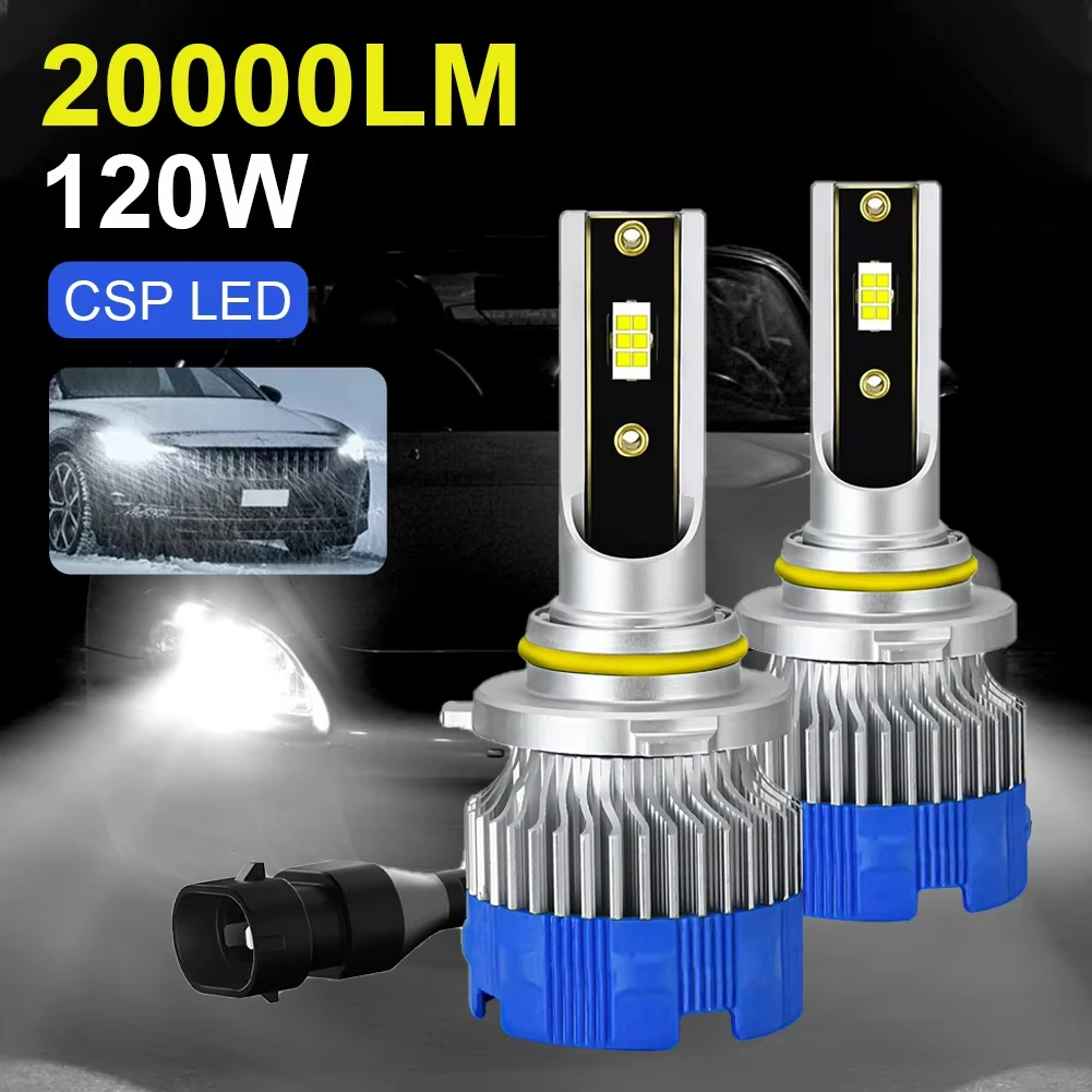 

2Pcs Car Led Headlight H1 H4 H7 9005 9006 H11 Led Bulb 20000LM 120W 6500K White Fog Lamp 20000LM Super Bright Car Spot Light