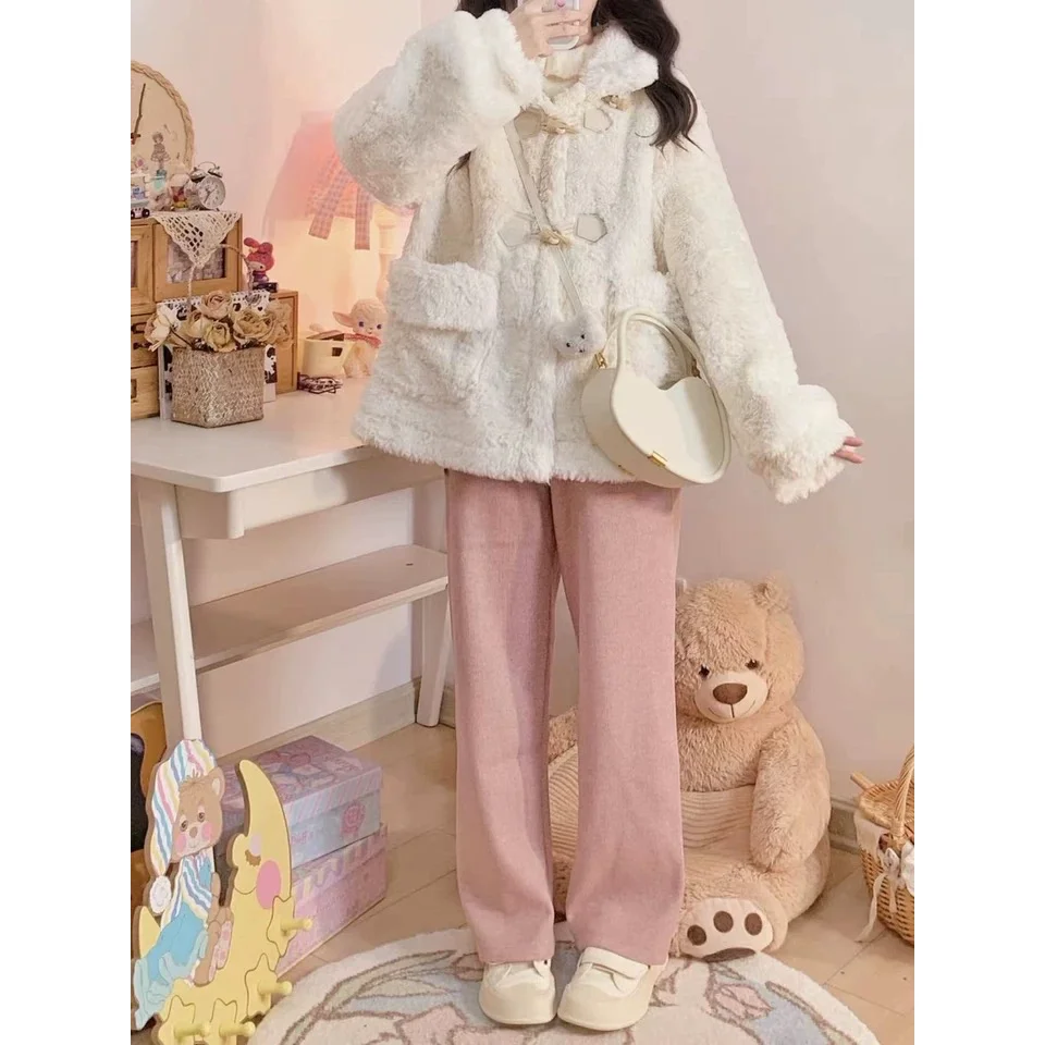 Princess Style Rabbit Fur Jacket Women's High-End Cotton Leather Coat Autumn Korean System Quilted Inner Standard Fit Polyest...