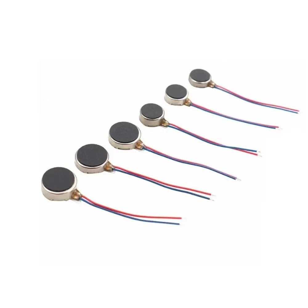 10Pcs DC 3V 3-5V Micro Vibration Motor 1027 1030 1034 1234 10000-12000rpm Flat Vibration Motor Copper Alloy Shell 8mm 10mm