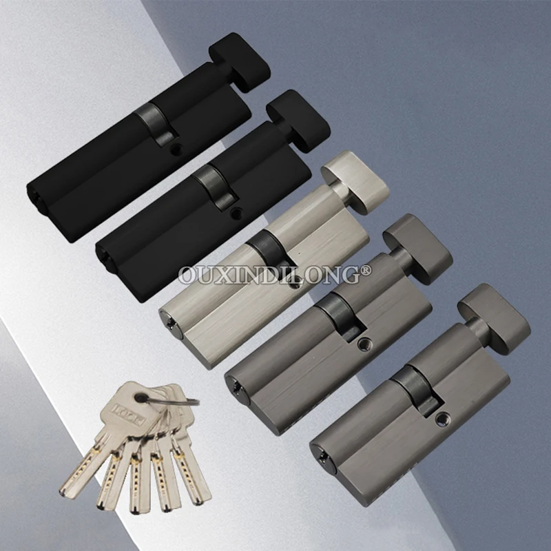 Brand New 1PCS European Solid Brass Mortise Door Lock Cylinder Small Gourd Partiality Lock Core Lock Gall Repair Parts + 5 Keys