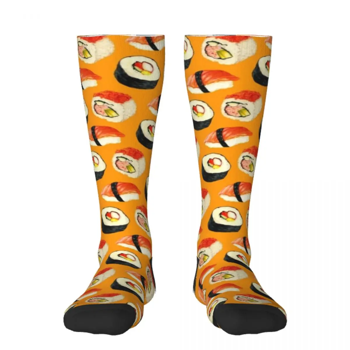 

Sushi Pattern - Orange Socks Crossfit Rugby New year's Socks Men's Women's