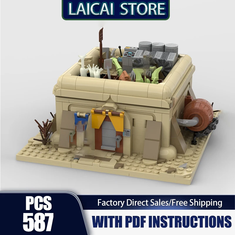 Popularny model domu lekarza z Tatooine z filmu o gwiazdach, technologia, prezent, konstrukcja, zestaw do samodzielnego montażu, zabawki świąteczne.