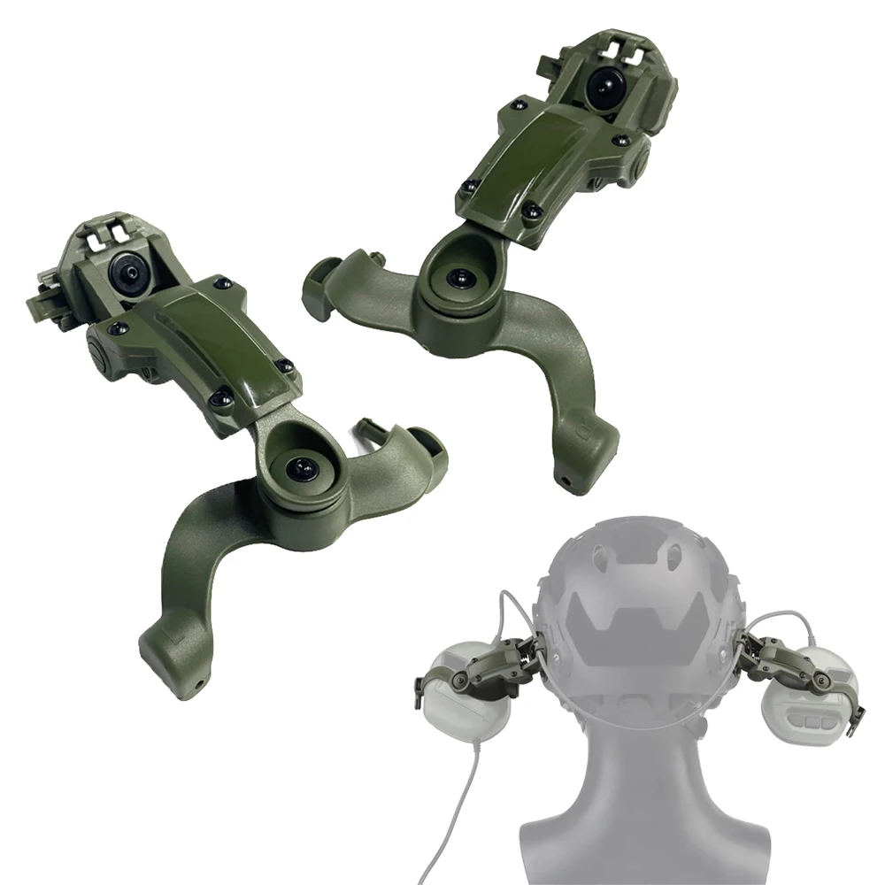 

Tactical Earmuffs Helmet Mount Multi-Angle Rotation Bracket Shooting Headset Accessories Fit Wendy M-Lok OPS-Core Rapid ARC Rail