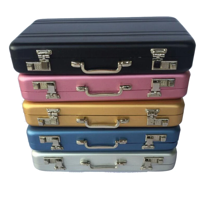 Aluminum Storage Box Business ID Credit Card Holder Mini Suitcase Bank Card Box Holder Jewelry Case Organizer Rectangle