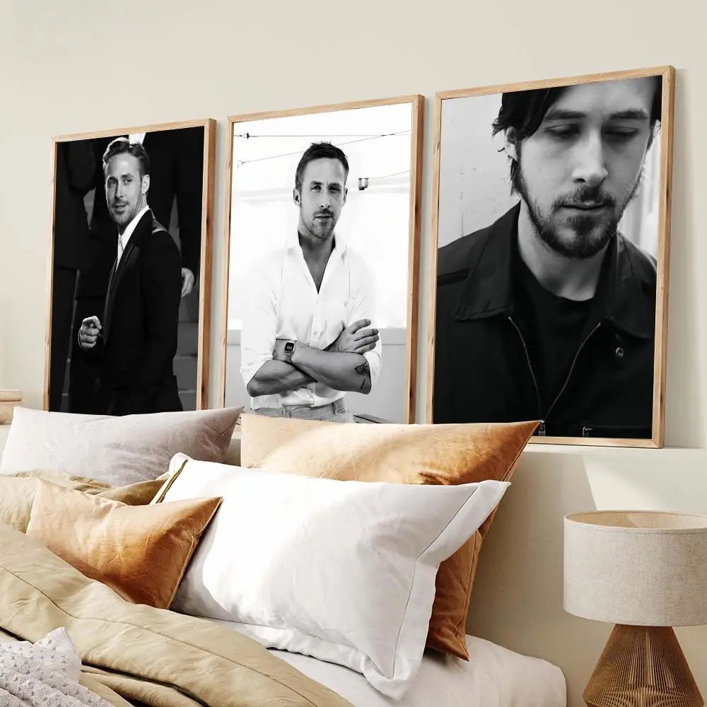 Renowned actor R-Ryan Gosling Poster Minimalist Art Print Waterproof Poster for Home Office Bedroom Decor Aesthetic Gift