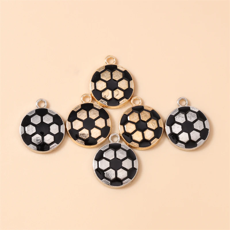 20 Stück 15x18mm Niedliche Emaille-Sportfußball-Anhänger für die Herstellung von Halsketten, Ohrringen, Armbändern, DIY-Bastelarbeiten und Schmuckzubehör – Detail 9
