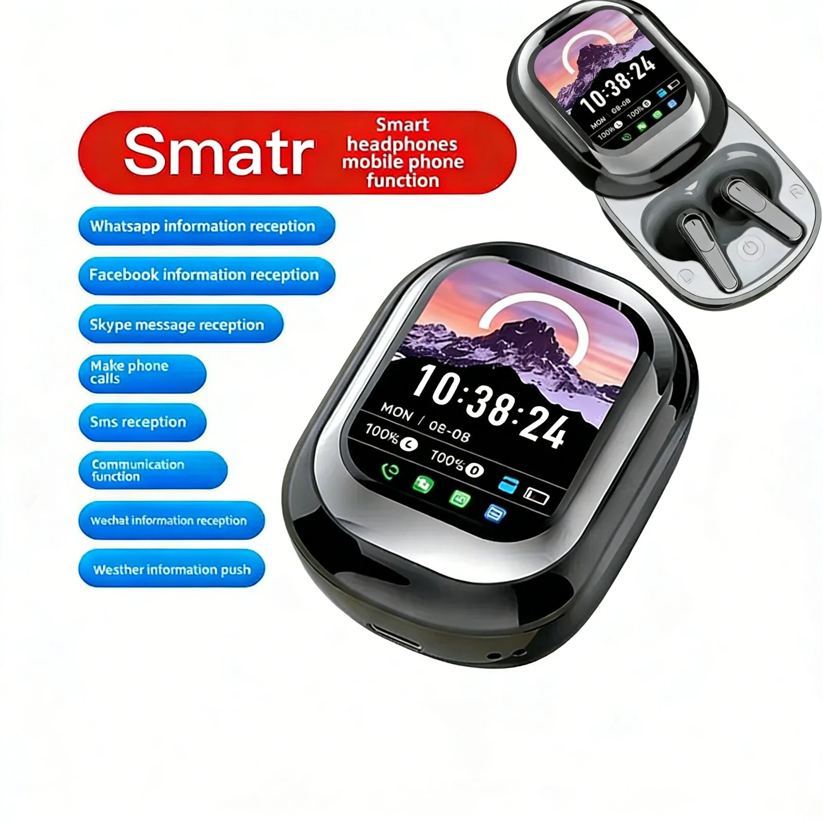 

SE-ONE Smart Screen Display Wireless Bluetooth Earphones TWS In Ear Earphones Noise Reduction Touch Screen AI Translation