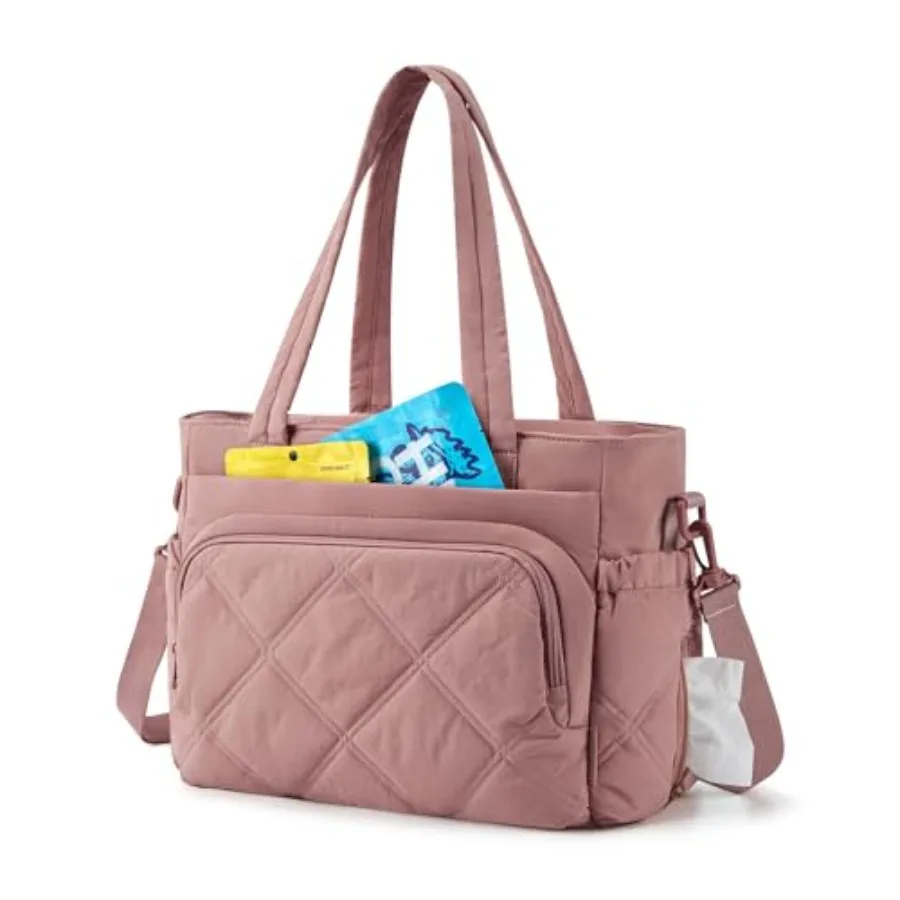 

Lunch Bag Women Large Lunch Box Insulated Tote Bag with Multi-Pockets Quilted Puffy Tote for Work, Outdoors