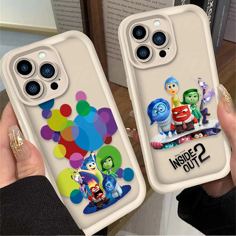 Disney Inside Out 2 TPU Case for iPhone 16 15 14 13 12 11 Pro Max XS X XR 8 7 6S Plus SE 2020 Soft Silicone Protector Back Cover