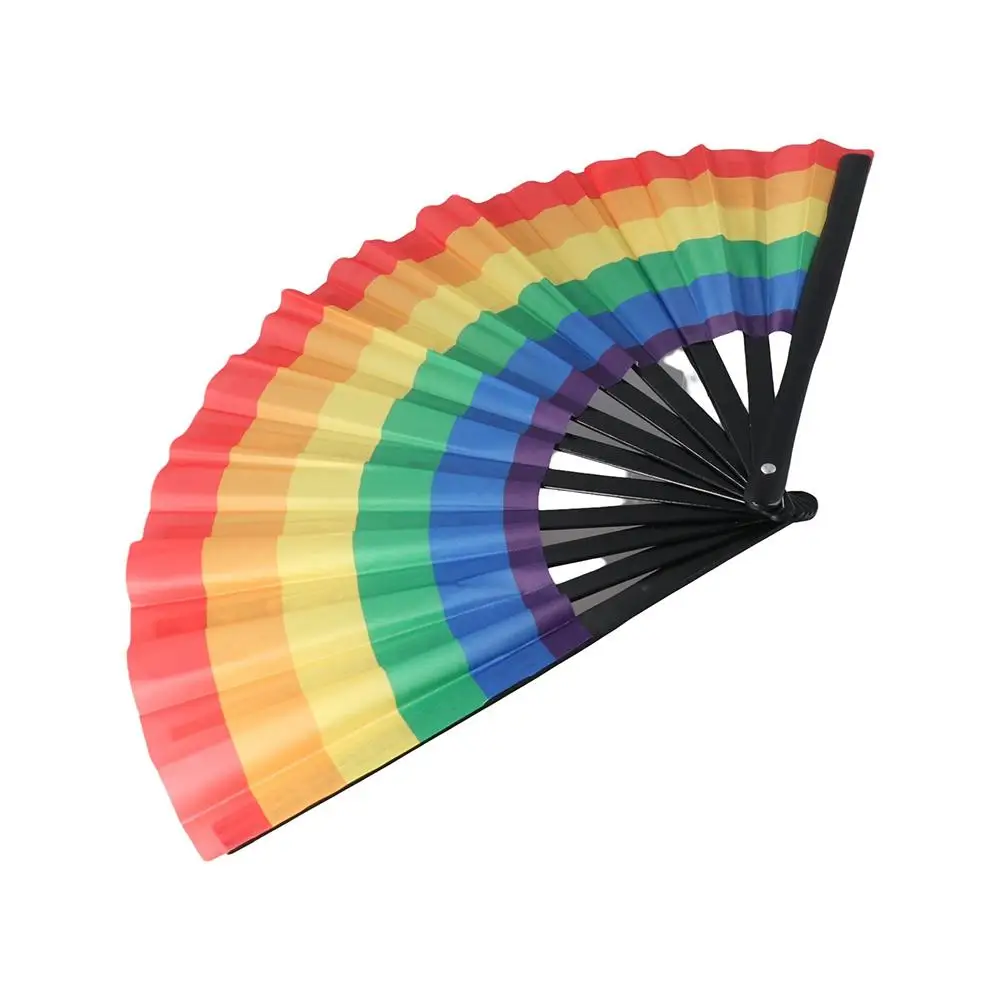 Colorful Multi Styles Gift Bamboo Wood Handheld Large Summer Supplies Festival Decor Dancing Fan Folding Hand Fan
