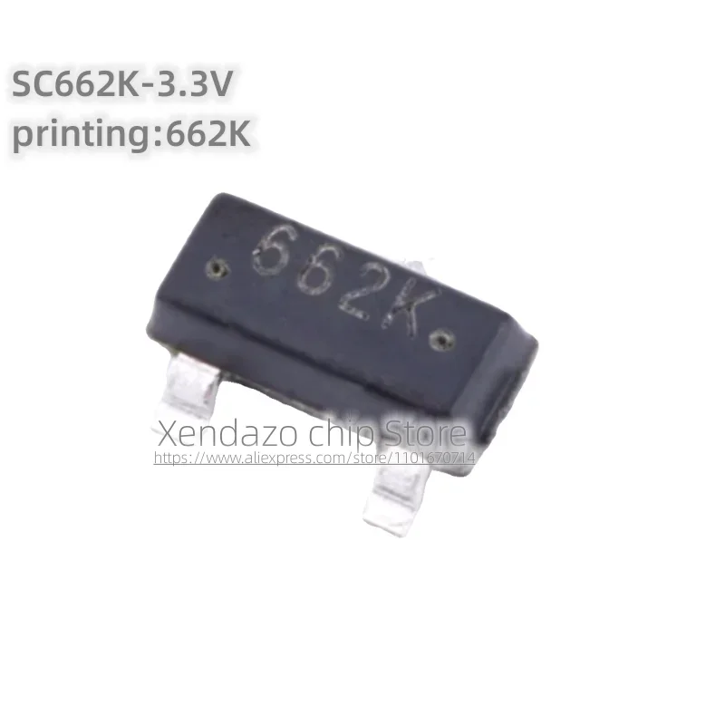 10pcs/lot SC662K-3.3V SC662K Silk screen printing 662K SOT-23 package Original genuine 250mA Voltage regulator chip