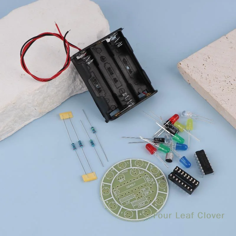 Комплект светодиодного освещения CD4017, красочное голосовое управление, вращающееся электронное производство, комплект «сделай сам», запасные части, студенческая лаборатория Комплект светодиодного освещения CD4017, красочное голосовое управление, вращающееся электронное производство, комплект «сделай сам», запасные части, студенческая лаборатория