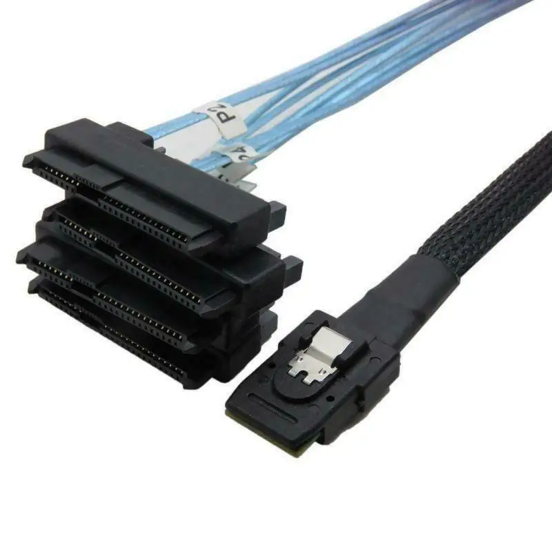 Mini SAS 36p sff-8087 a 4 29pin sff-8482 conectores com cabo de alimentação sata, 3ft, 1m