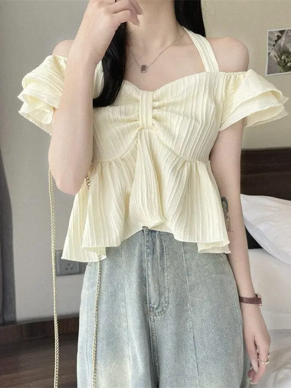 

Women's Short Sleeve Shirt Summer Fashion Design Sensation Two-Way Wearability Floral Short-Top Korean Style Commute Wind